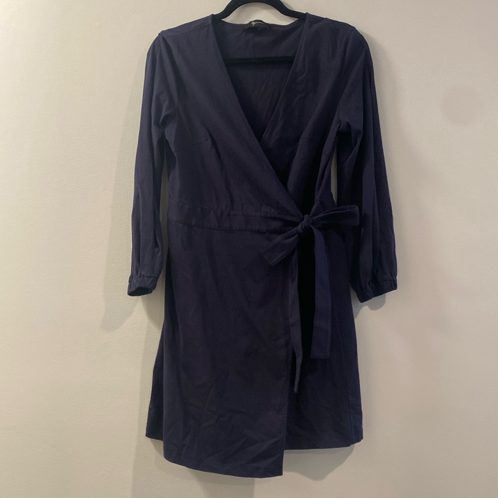 Navy Blue‎ Wrap Dress